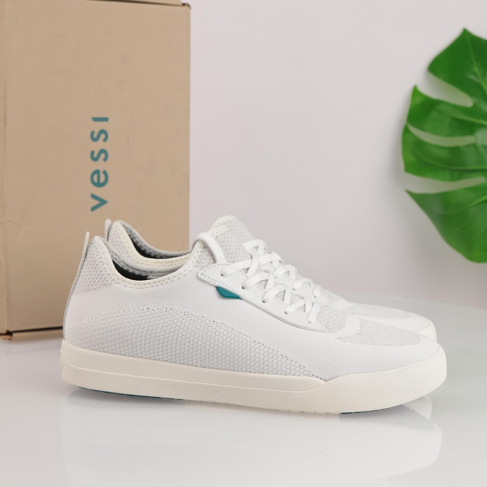 Vessi Shoes Mens Weekend Sneakers Size 11 White Knit Waterproof Casual Comfort